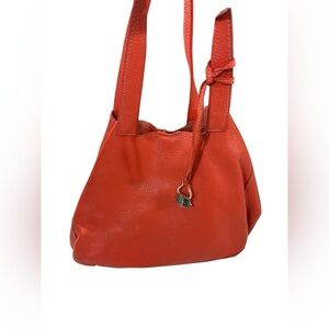 Cardon Costas Nostras Orange Pebbled Leather Handbag